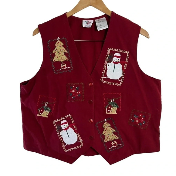 Nutcracker Jackets & Blazers - Nutcracker Christmas Vest Large Vintage Novelty Patchwork Embroidered Rustic Top